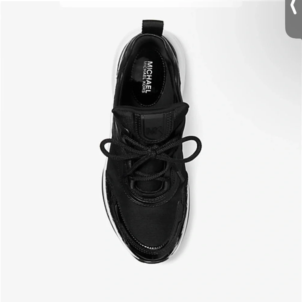 MICHAEL Michael Kors Olympia Trainer Tech Canvas Sneakers, stains on bottom.
